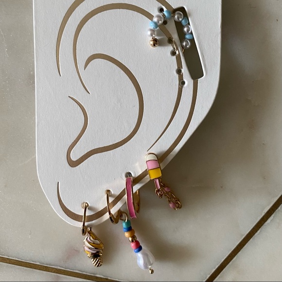 ๐ฆ5 Piece ICE CREAM ๐ง Popsicle Colorful BOHO Festival Surfer EARRINGS SET - Picture 2 of 5